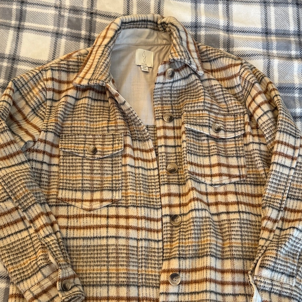 Plaid Button-Up Jacket